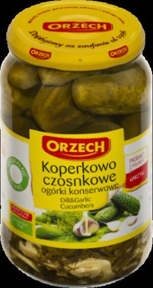 OGORKI KONSEROWE KOPERKOWO-CZOSNKOWE 900G ORZECH